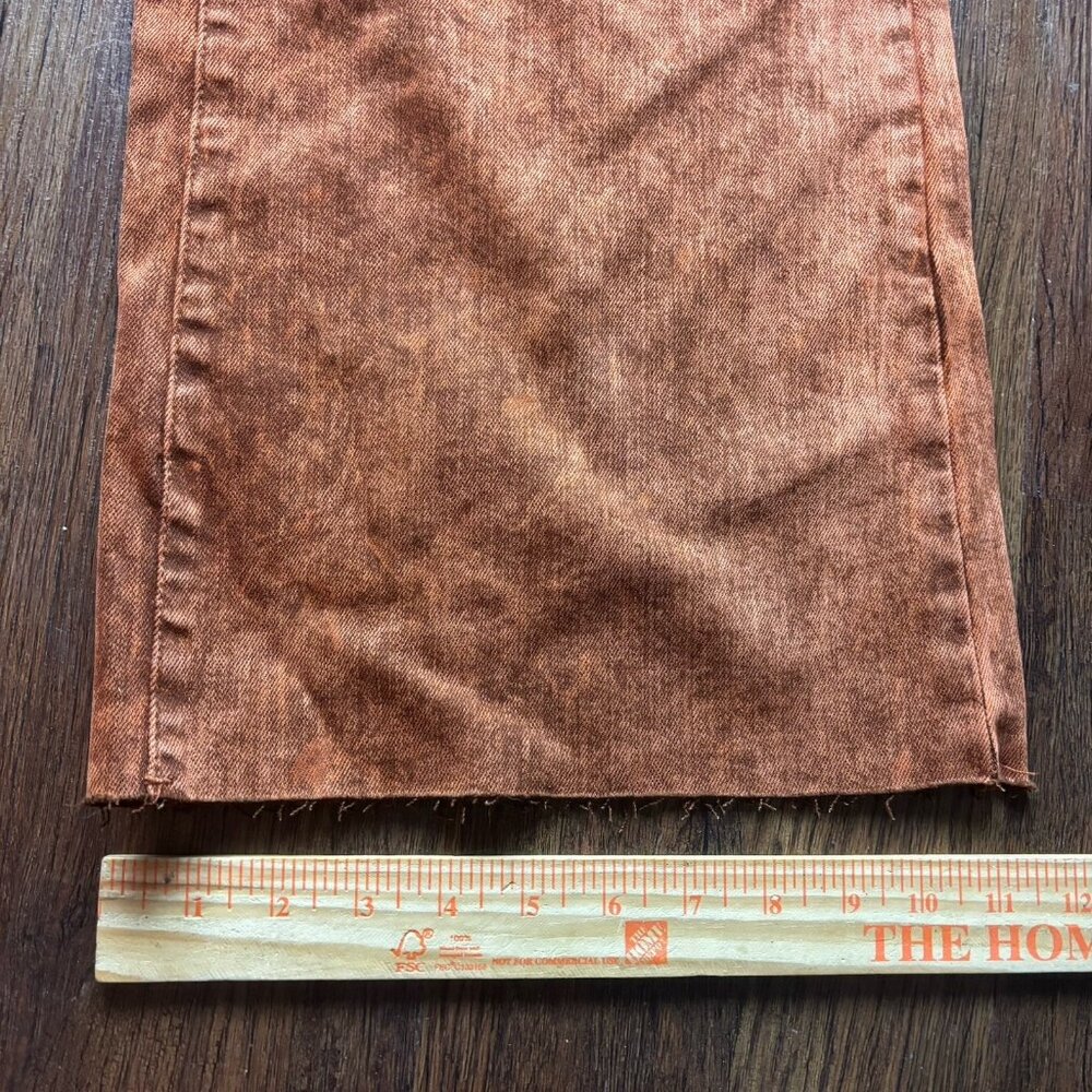 NWT Judy Blue Retro Wide Leg Jeans Garment Dyed Pumpkin Spice Raw Hem Size 5/27 - Picture 13 of 14